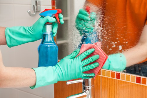 Professional cleaners maintaining a Belgravia townhouse interior
